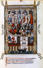 Flagellation of St Denis, St Rusticus and St Eleutherius, 1317. Artist: Unknown