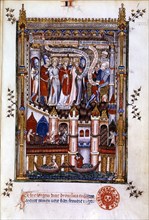 St Denis before Sisinnius, 1317. Artist: Unknown