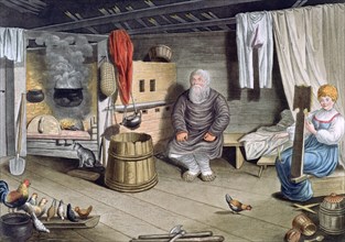 'Peasant House', Russia, 1821. Artist: AC Houbigaot