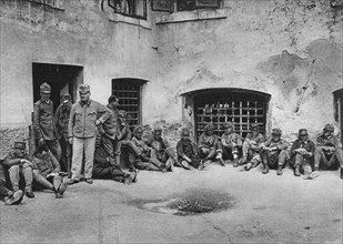 Italian prisoners in Ljubljana (Laibach) Castle, World War I, 1915. Artist: Unknown