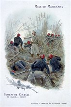 The Marchand expedition: fighting at Kimbedi, Congo, 19 October 1896. Artist: Unknown