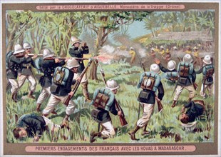 'An Engagement against the Hovas of Madagascar', 1883-1896. Artist: Unknown
