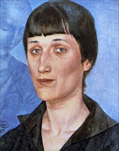 'Portrait of Anna Akhmatova', 1922. Artist: Kuz'ma Petrov-Vodkin