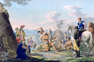 'Mongolian Fight', 1813. Artist: E Scotnikoff