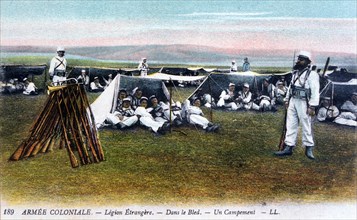 'The French Foreign Legion in their camp', c1910. Artist: Unknown