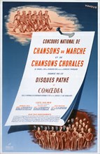 Poster for the national contest in marching and choral songs, France, c1940-1944(?). Artist: Vandor