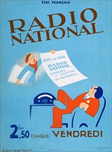 Advertisement for French Radio National, 20th century. Artist: Unknown