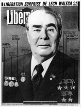 Leonid Brezhnev, Soviet leader, cover of Liberation, 1982. Artist: Unknown
