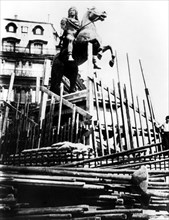 Protective measures for the statue of Louis XIV, Paris, 1940. Artist: Unknown