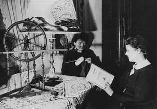 Two women at home, France, 1939. Artist: Unknown