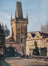The Old Town end of the King Charles bridge, Prague, Czech Republic, 1943. Artist: Unknown