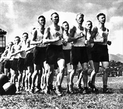 Members of the Nazi SS keeping fit, c1939-1945. Artist: Unknown