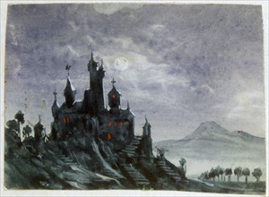'Fantasy Castle in Moonlight I', 1820-1876. Artist: George Sand