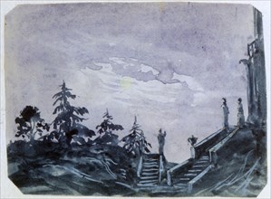'Fantasy Castle in Moonlight II', 1820-1876. Artist: George Sand