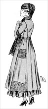 Woman's wrap with crêpe hem and silk veil, 1915. Artist: Unknown