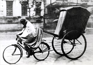 Bicycle taxi, German-occupied Paris, 1940-1944. Artist: Unknown