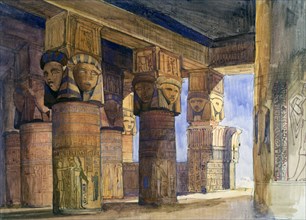 'Temple of Denderah, Upper Egypt', 1839. Artist: William James Muller