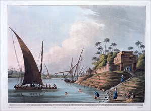'Arabian Summer House on the Canal of Menouf', Egypt, 1801 Artist: Thomas Milton