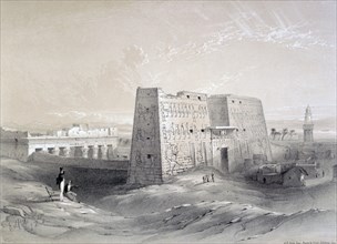 'Edfu Temple, Egypt', 19th century. Artist: AR Grieve