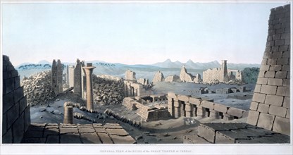 General View of the Ruins of the Great Temple at Carnac', Egypt, 1820. Artist: I Clark