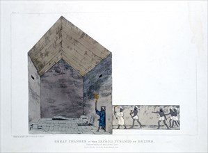 'Great Chamber in the Second Pyramid of Ghizeh', Egypt, 1820. Artist: Agostino Aglio