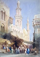 'The Sharia El Gohargiyeh, Cairo', 19th century. Artist: William Henry Bartlett