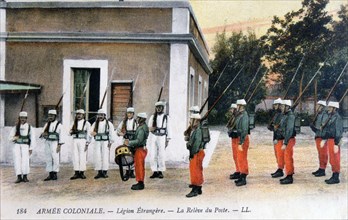 Changing of the Guard, French Foreign Legion, c1910. Artist: Unknown