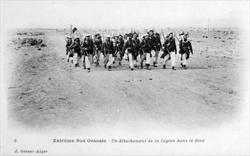 A detachment of the French Foreign Legion in the Sahara desert, Algeria, c1905. Artist: J Geiser