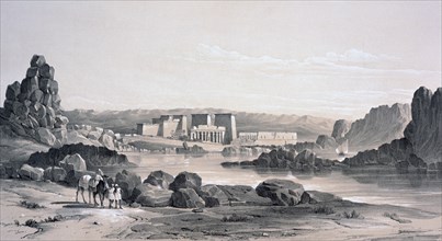 'Philae, Looking South', Egypt, 1843. Artist: George Moore