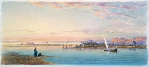 'The Nile by Bulaq', Egypt, 1868. Artist: Henry Pilleau