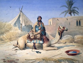 'Bedouin and Camel', 1830. Artist: Emile Prisse D'Avennes