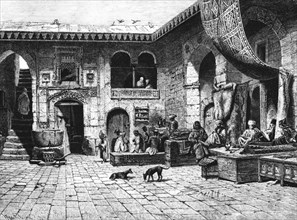 'Merchants of Carpet to the Khan El-Country Cottage', 1880. Artist: Unknown