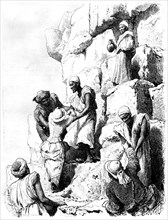 'Climbing of the Pyramid, Egypt', 1880. Artist: Bh Fiedlen