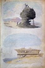 The Sphinx and a tomb, Egypt, 19th century. Artist: CH Smith