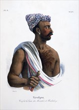 'Chief of the Caste in Pondicherry (Puducherry)', India, 1828. Artist: Marlet et Cie