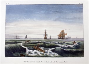 'A Raft off the Coast of Coromandel', India, 1828.  Artist: Marlet et Cie
