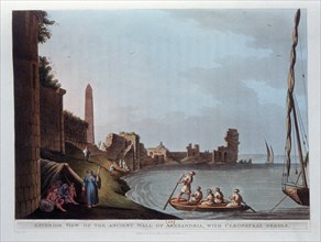 'Exterior View of the Ancient Wall of Alexandria, with Cleopatra's Needle', 1802. Creator: Thomas Milton.
