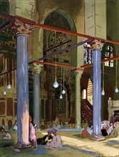 Interior of the al-Mu'ayyad Mosque, Cairo, Egypt, 1928. Artist: Louis Cabanes