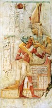Egyptian hieroglyphs, Abydos, Egypt, 1910. Artist: Walter Tyndale