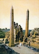 Queen Hatshepsut obelisk, Temple of Amun, Karnak, Luxor, Egypt, 20th Century. Artist: Unknown