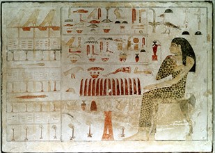Ancient Egyptian stele with hieroglyphics, 27th-25th century BC. Artist: Unknown