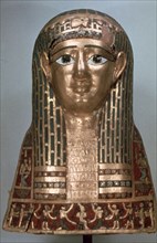 Mummy mask of a lady, late period, 1085-332 BC. Artist: Unknown