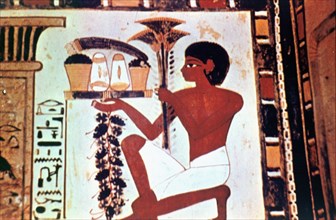 Wall Painting, Detail, Servant with Offerings, Chapel of Menna, Thebes Artist: Unknown