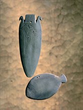 Egyptian make-up accessories, Pre-Dynastic period, 4th millennium BC. Artist: R Guillemot