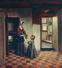 'Woman with a Child in a Pantry', c1660. Artist: Pieter de Hooch