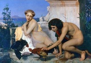 'Young Greeks Encouraging Cocks to Fight', 1846. Artist: Jean-Leon Gerome