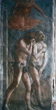 'Adam and Eve banished from Paradise', (detail, pre-restoration), c1427.  Artist: Masaccio Tommaso