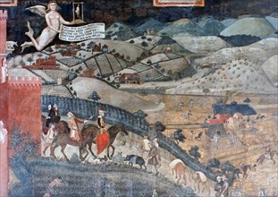 'The Effects of Good Government in the Countryside', (detail), 1338-1340. Artist: Ambrogio Lorenzetti