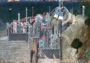 'View of a Coastal City', c1300-1348. Artist: Ambrogio Lorenzetti