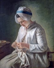 'Young Woman at Work', c1725-1778. Artist: Francois Duparc